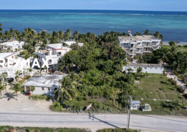 Arial view of beachfront lot