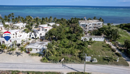 Arial view of beachfront lot