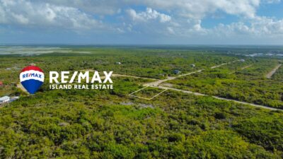 Aerial view of prime land at Secret beach on ambergris key