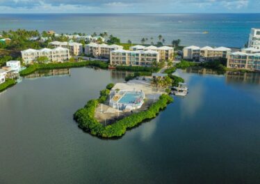 Aerial view of Mara laguna condo development in Belize